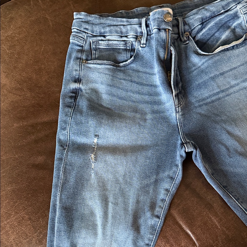 Good American Distressed Skinny Jeans - Blue - Picture 3 of 6